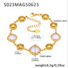 Wholesale Women's Elegant Luxury Stainless Steel And Crystal Glass Geometric Splicing Anklet Jewelry