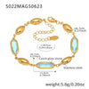 Wholesale Women's Elegant Luxury Stainless Steel And Crystal Glass Geometric Splicing Anklet Jewelry
