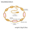 Wholesale Women's Elegant Luxury Stainless Steel And Crystal Glass Geometric Splicing Anklet Jewelry