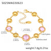 Wholesale Women's Elegant Luxury Stainless Steel And Crystal Glass Geometric Splicing Anklet Jewelry