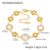 Wholesale Women's Elegant Luxury Stainless Steel And Crystal Glass Geometric Splicing Anklet Jewelry