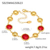Wholesale Women's Elegant Luxury Stainless Steel And Crystal Glass Geometric Splicing Anklet Jewelry