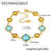Wholesale Women's Elegant Luxury Stainless Steel And Crystal Glass Geometric Splicing Anklet Jewelry