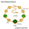 Wholesale Women's Elegant Luxury Stainless Steel And Crystal Glass Geometric Splicing Anklet Jewelry