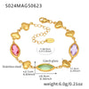 Wholesale Women's Elegant Luxury Stainless Steel And Crystal Glass Geometric Splicing Anklet Jewelry
