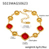 Wholesale Women's Elegant Luxury Stainless Steel And Crystal Glass Geometric Splicing Anklet Jewelry