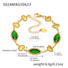 Wholesale Women's Elegant Luxury Stainless Steel And Crystal Glass Geometric Splicing Anklet Jewelry