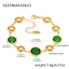 Wholesale Women's Elegant Luxury Stainless Steel And Crystal Glass Geometric Splicing Anklet Jewelry