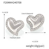 Wholesale Women's Elegant Luxury Stainless Steel 18K Gold Plated Heart Shaped Geometric Pattern Zircon Rhine Blue Diamond Earrings With Electroplating