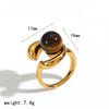 Wholesale Women's Elegant Maillardstyle Geometric Hollow Out Stainless Steel Real Gold Plated Accessories Set Including Ring Earrings And Bracelet