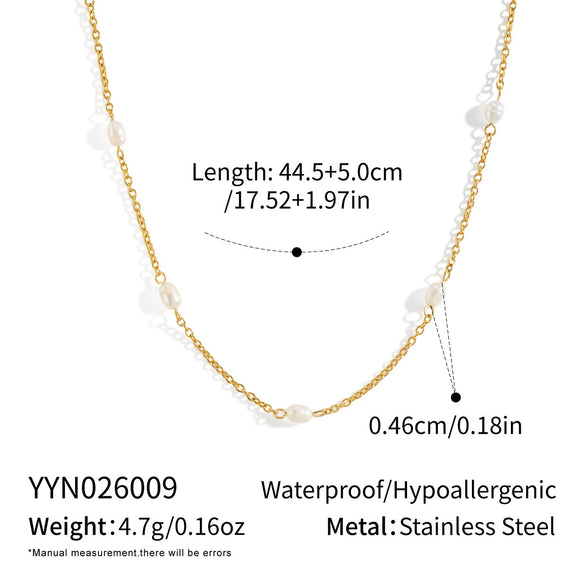 Wholesale Women's Elegant Minimalist Geometric Stainless Steel Oshaped Chain Necklace With Pvd Furnace Vacuum Real Gold Plating Jewelry