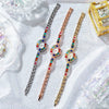 Wholesale Women's Elegant Multicolor Diamond Watch With Alloy Case And Strap Oval Dial