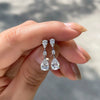Wholesale Women's Elegant Natural Copper Dropshaped Zircon Earrings