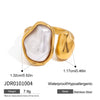 Wholesale Women's Elegant Quiet Design Square Geometric Stainless Steel Pearl Earrings With Electroplating