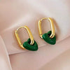 Wholesale Women's Elegant Red Heart Earrings Copper 14K Gold Plated