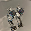 Wholesale Women's Elegant Retro Crown Geometric Copper Earrings With Zircon And Flower Patterns