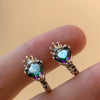 Wholesale Women's Elegant Retro Crown Geometric Copper Earrings With Zircon And Flower Patterns