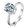 Wholesale Women's Elegant Ring 925 Sterling Silver Geometric Pigeon Egg Moissanite Row Ring With Electroplating