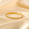 Wholesale Women's Elegant Round Square Hollow Design Titanium Steel Bracelet With 18K Gold Color Vacuum Plated Finish