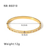 Wholesale Women's Elegant Round Square Hollow Design Titanium Steel Bracelet With 18K Gold Color Vacuum Plated Finish