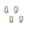 Wholesale Women's Elegant S925 Sterling Silver Rectangular Zircon Earrings With Geometric Design And Seiko Craftsmanship