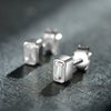 Wholesale Women's Elegant S925 Sterling Silver Rectangular Zircon Earrings With Geometric Design And Seiko Craftsmanship