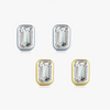 Wholesale Women's Elegant S925 Sterling Silver Rectangular Zircon Earrings With Geometric Design And Seiko Craftsmanship