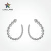 Wholesale Women's Elegant S925 Sterling Silver Ushaped Earrings With Geometric And Letter Patterns Electroplated
