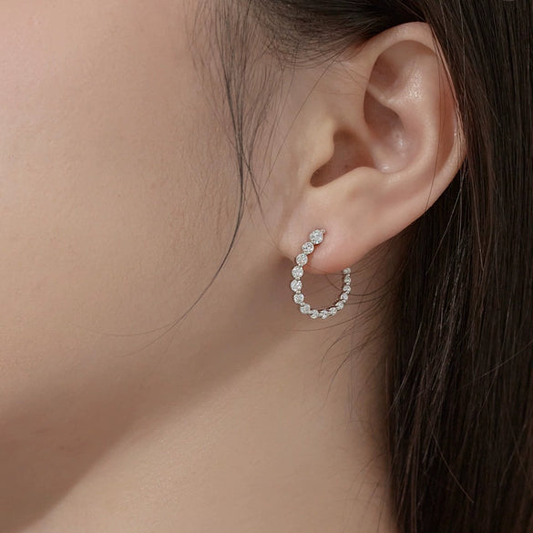 Wholesale Women's Elegant S925 Sterling Silver Ushaped Earrings With Geometric And Letter Patterns Electroplated