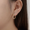 Wholesale Women's Elegant S925 Sterling Silver Ushaped Earrings With Geometric And Letter Patterns Electroplated