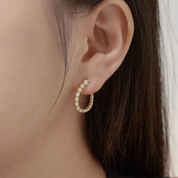 Wholesale Women's Elegant S925 Sterling Silver Ushaped Earrings With Geometric And Letter Patterns Electroplated