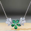 Wholesale Women's Elegant Silver 925 Sterling Silver Flower Ochain Necklace With Diamond Design