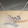 Wholesale Women's Elegant Silver 925 Sterling Silver Flower Ochain Necklace With Diamond Design