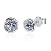 Wholesale Women's Elegant Simple Geometric 925 Sterling Silver Plated Pt950 Gold Moissanite Bubble Earrings