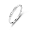 Wholesale Women's Elegant Simple Stackable Zircon Ring 925 Sterling Silver Geometric Electroplated Hand Jewelry