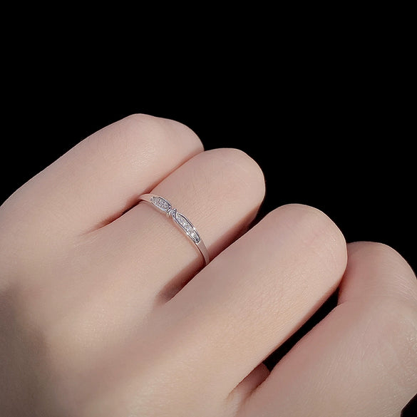 Wholesale Women's Elegant Simple Stackable Zircon Ring 925 Sterling Silver Geometric Electroplated Hand Jewelry