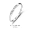 Wholesale Women's Elegant Simple Stackable Zircon Ring 925 Sterling Silver Geometric Electroplated Hand Jewelry