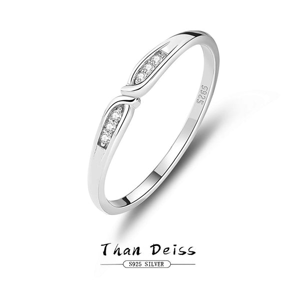 Wholesale Women's Elegant Simple Stackable Zircon Ring 925 Sterling Silver Geometric Electroplated Hand Jewelry