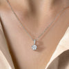 Wholesale Women's Elegant Simple Threeclaw Moissanite Pendant Clavicle Chain In 925 Silver With Electroplating Treatment