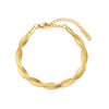 Wholesale Women's Elegant Simple Versatile Titanium Steel Bracelet With Heart Shape Flower Bow Tie Pattern Electroplated