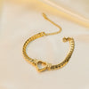 Wholesale Women's Elegant Simple Versatile Titanium Steel Bracelet With Heart Shape Flower Bow Tie Pattern Electroplated