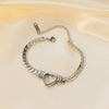 Wholesale Women's Elegant Simple Versatile Titanium Steel Bracelet With Heart Shape Flower Bow Tie Pattern Electroplated