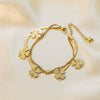 Wholesale Women's Elegant Simple Versatile Titanium Steel Bracelet With Heart Shape Flower Bow Tie Pattern Electroplated