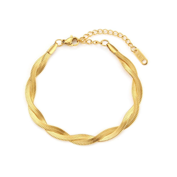 Wholesale Women's Elegant Simple Versatile Titanium Steel Bracelet With Heart Shape Flower Bow Tie Pattern Electroplated