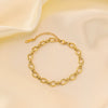 Wholesale Women's Elegant Simple Versatile Titanium Steel Bracelet With Heart Shape Flower Bow Tie Pattern Electroplated