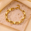 Wholesale Women's Elegant Simple Versatile Titanium Steel Bracelet With Heart Shape Flower Bow Tie Pattern Electroplated