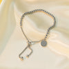Wholesale Women's Elegant Simple Versatile Titanium Steel Bracelet With Heart Shape Flower Bow Tie Pattern Electroplated