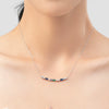 Wholesale Women's Elegant 925 Sterling Silver Flower Pattern Inlay Zircon Cross Chain Necklace