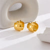 Wholesale Women's Elegant Unique Earrings With Golden Ball Ear Buckle Titanium Steel Material Geometric Pattern 18K Gold Plated