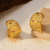 Wholesale Women's Elegant Ushaped Stainless Steel 18K Gold Plated Microinlaid Retro Twist Snail Shell Earrings